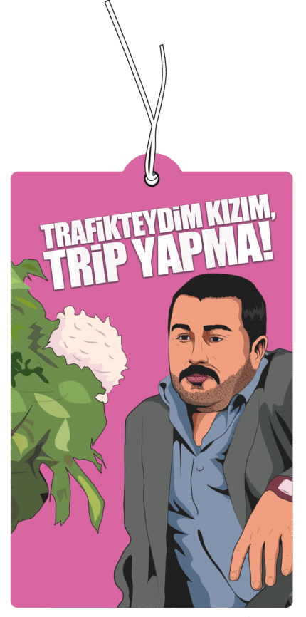 Kolpaçino Şahin Trafikteyim Kızım Trip Yapma Tasarımlı Komik Araç Kokusu ve Eğlenceli Oto Aksesuarı - 10'lu Paket